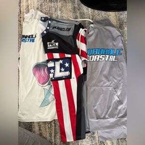 Cornhole Coastal Men's Red, White & Black Performance Jersey